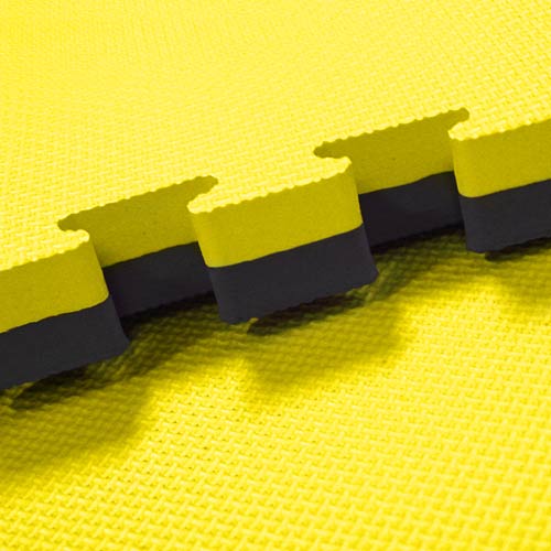 30mm Interlocking Jigsaw Mats - Black / Yellow