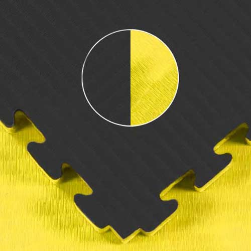 40mm Tatami Jigsaw Mats - Black / Yellow