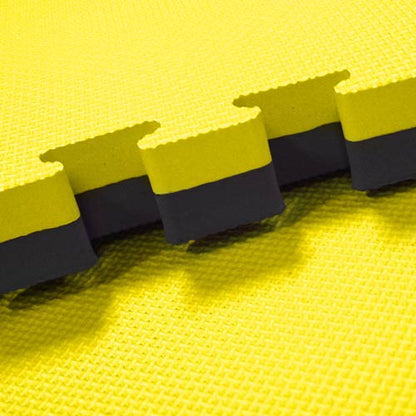 40mm Interlocking Jigsaw Mats - Black / Yellow